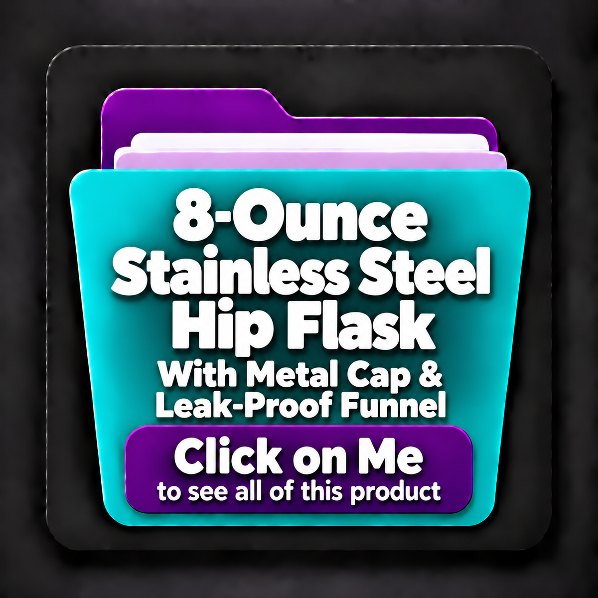 8 oz Stainless Steel Hip Flasks with Metal Cap and Leakproof Funnel