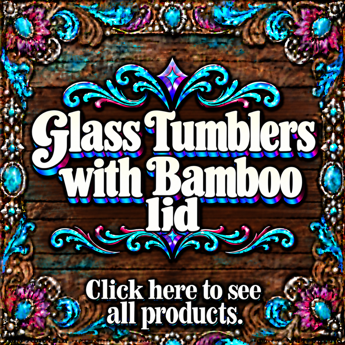 Glass Tumblers with Bamboo lid