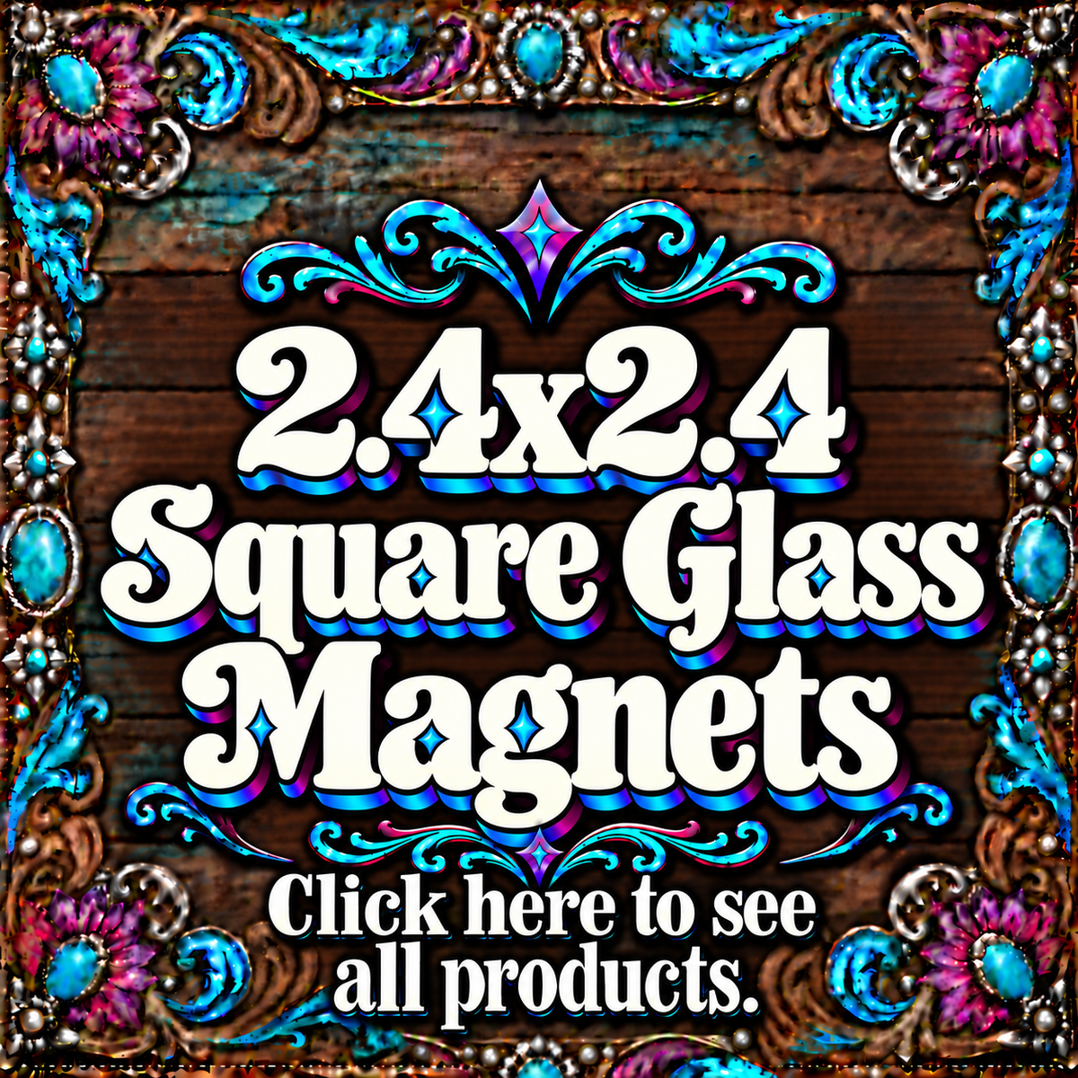 2.4x2.4 Square Glass Magnets