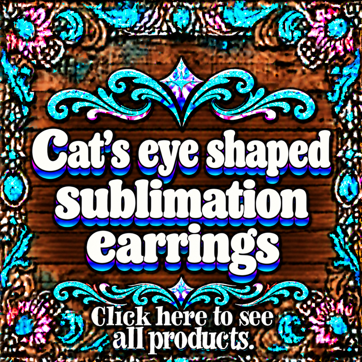 Cat's eye shaped sublimation earrings