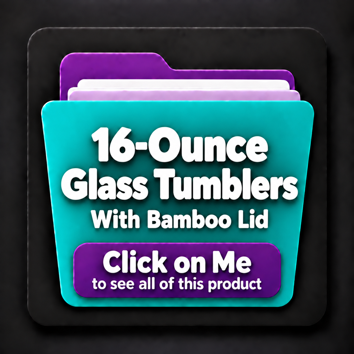 16 Ounce Glass Tumblers with bamboo lid
