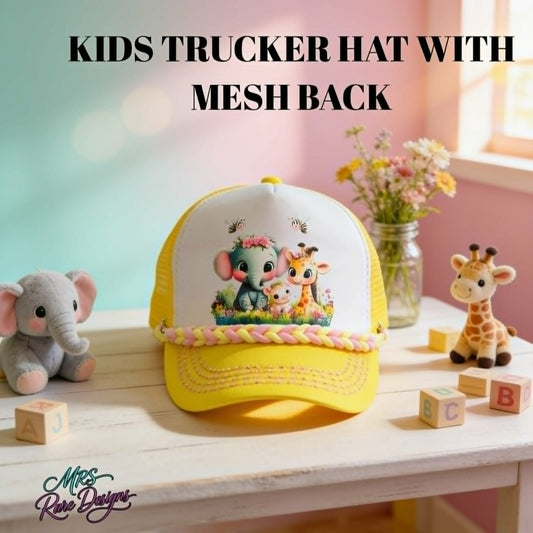 The Safari Sunshine Kids Trucker Hat "Little Wild One" Collection