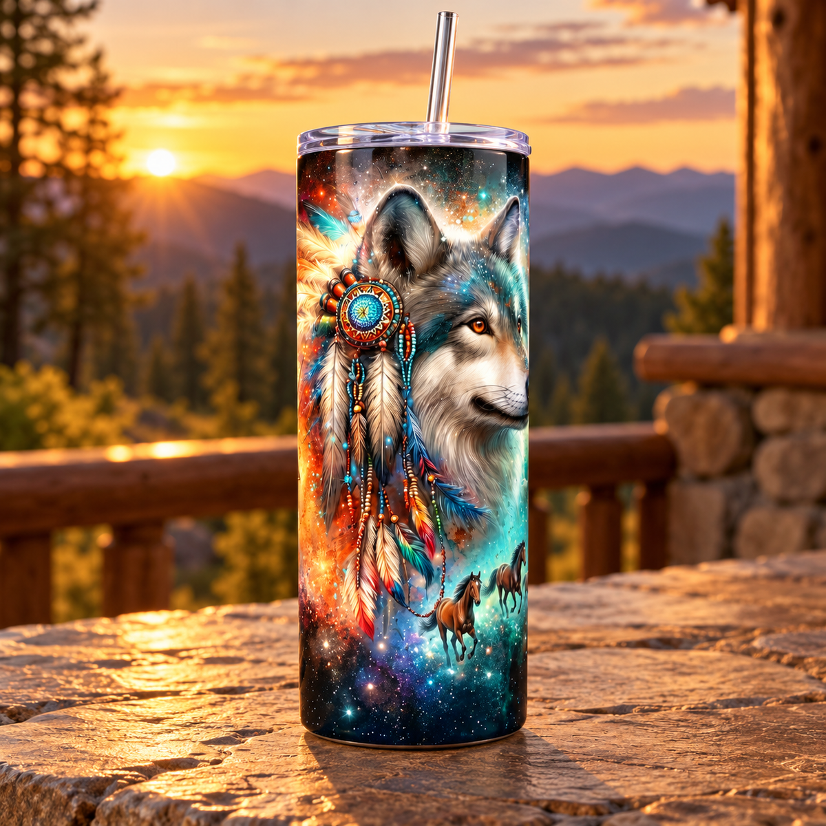 Wild Spirit Wolf 20-Ounce Stainless Steel Tumbler