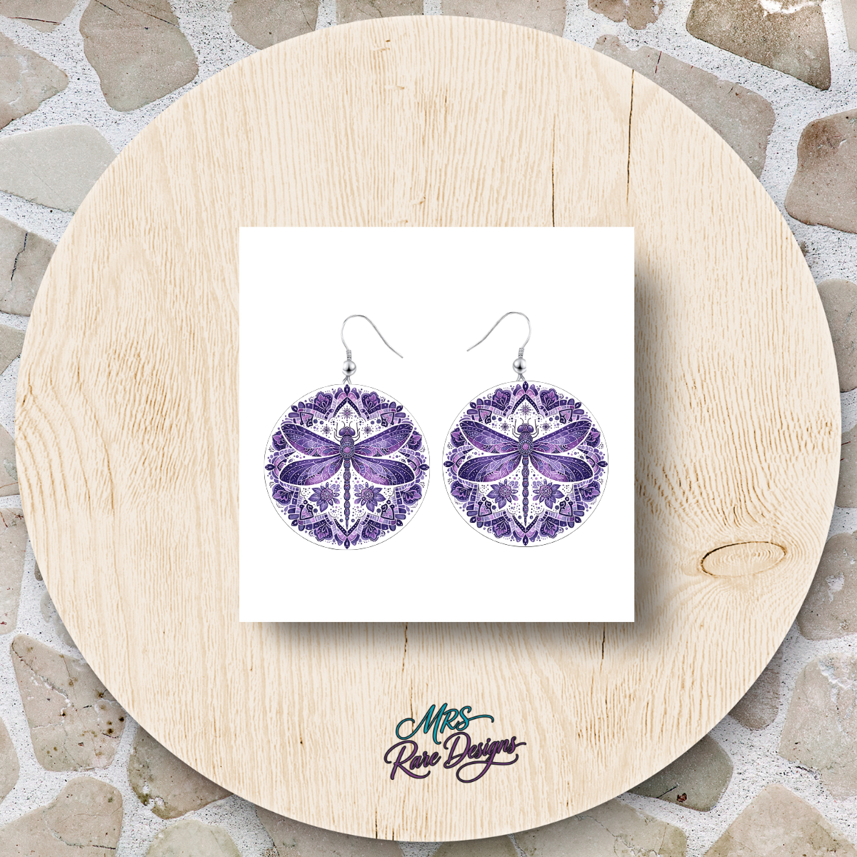 Whimsy Wings Dragonfly Mandala Earrings — Lightweight Boho Statement Jewelry