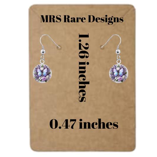 🦋 Lavender Whimsy Butterfly Earrings