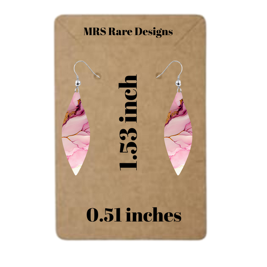 Blush Marble Teardrop Earrings