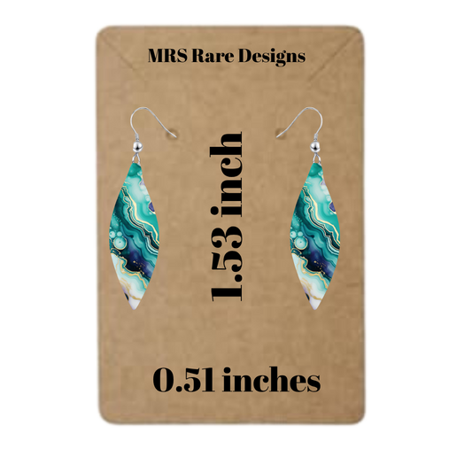 Ocean Agate Teardrop Earrings