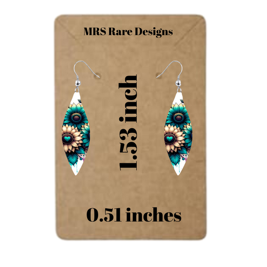 Teal Bloom Gnome Teardrop Earrings