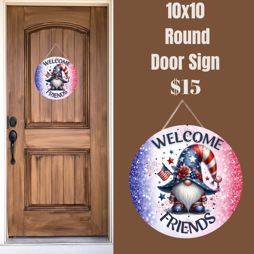 Patriotic Gnome Welcome Signs Collection