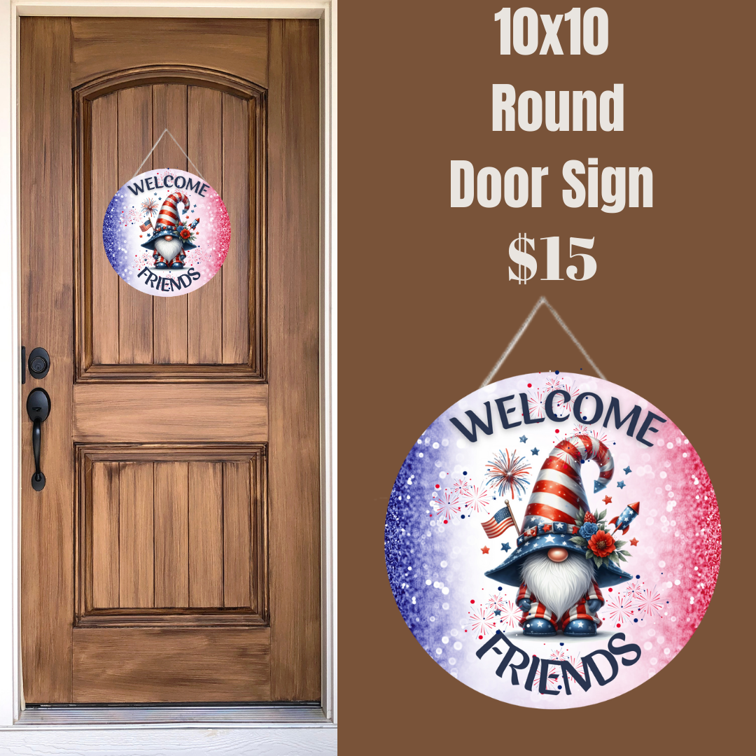 Patriotic Gnome Welcome Signs Collection