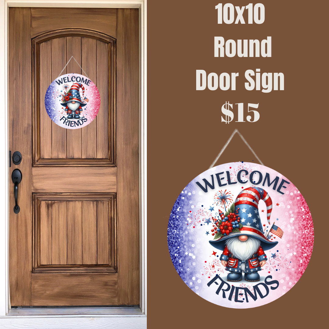 Patriotic Gnome Welcome Signs Collection