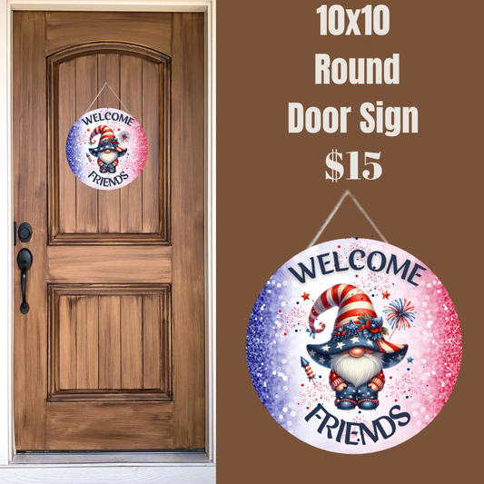 Patriotic Gnome Welcome Signs Collection