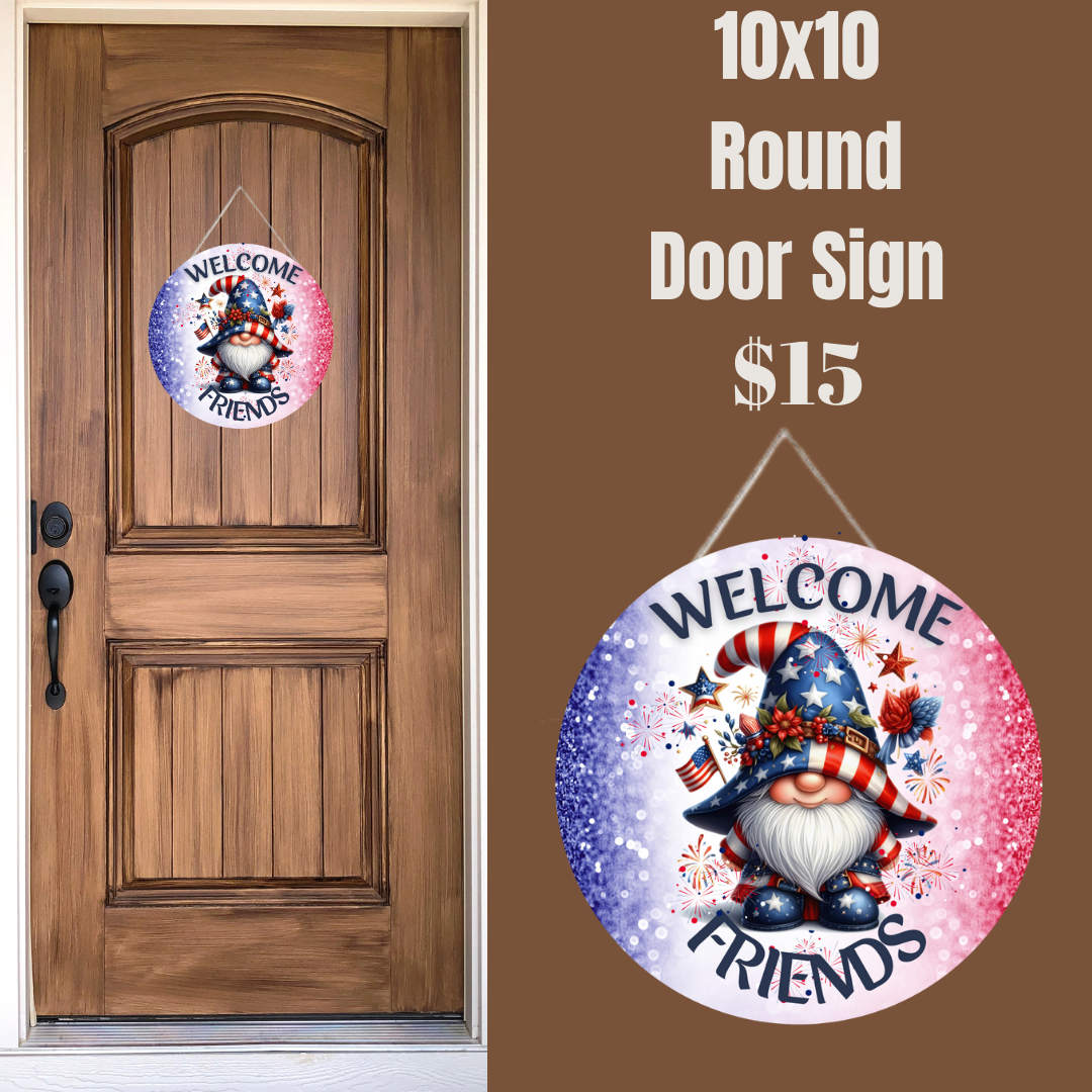 Patriotic Gnome Welcome Signs Collection