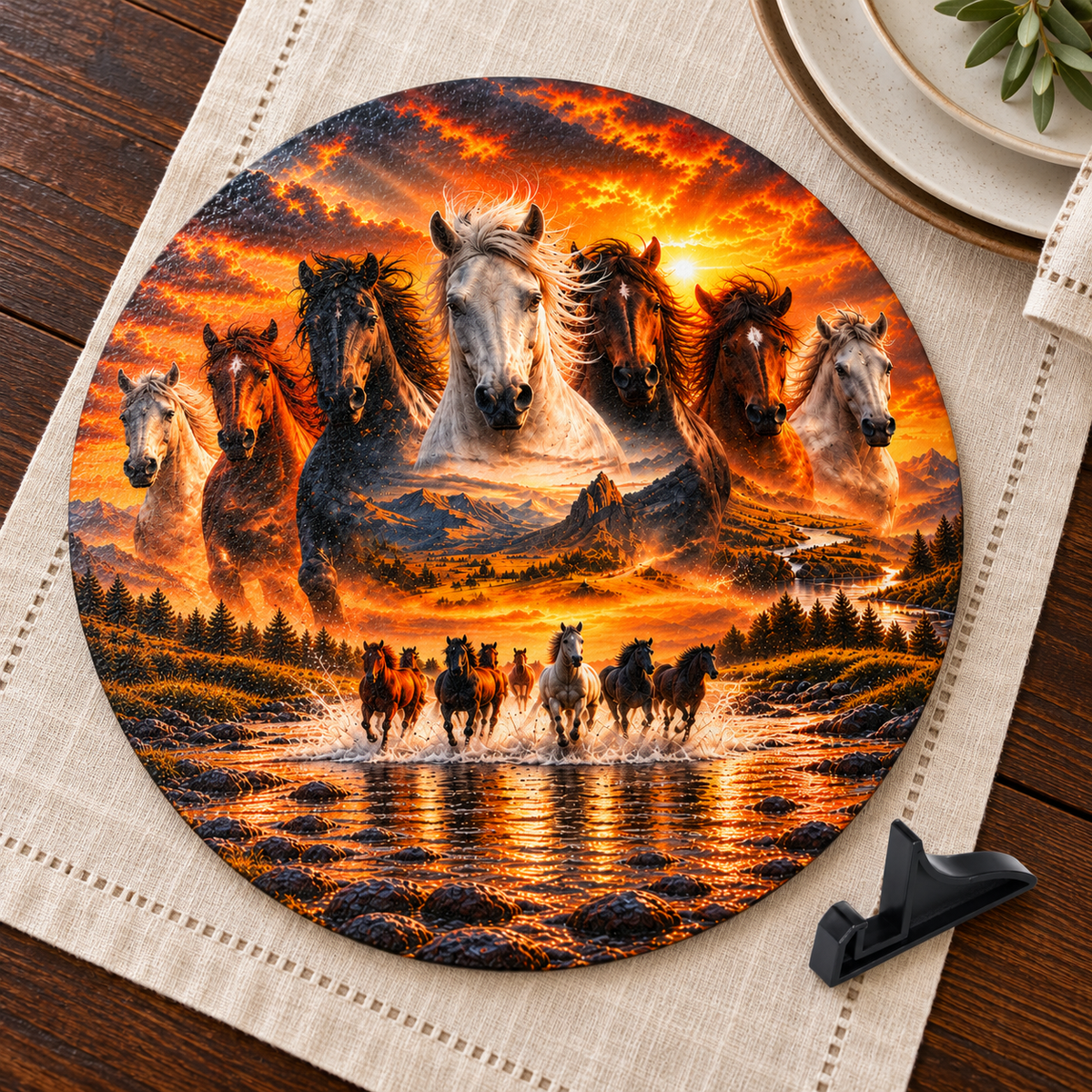 Wild & Free 11.8-inch Round Glass Cutting Board