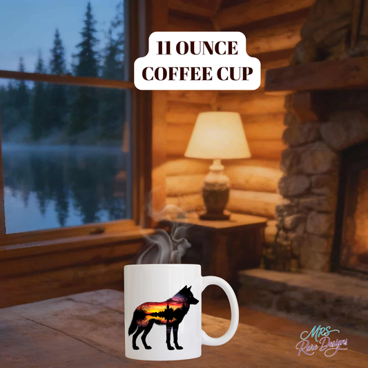 Wild at Dusk Wolf Sunset Castle Coffee Mug