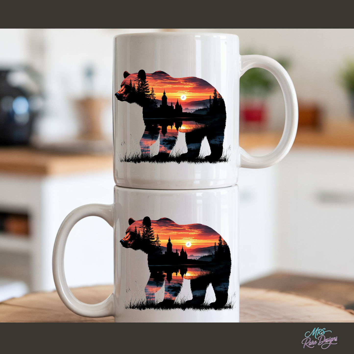 Bear at Golden Hour Sunset Castle Coffee Mug