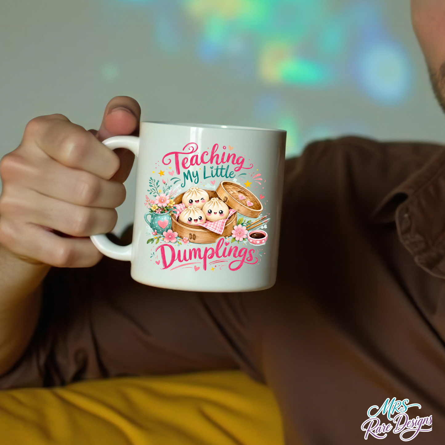 "Teaching My Little Dumplings" Blush Floral Mug