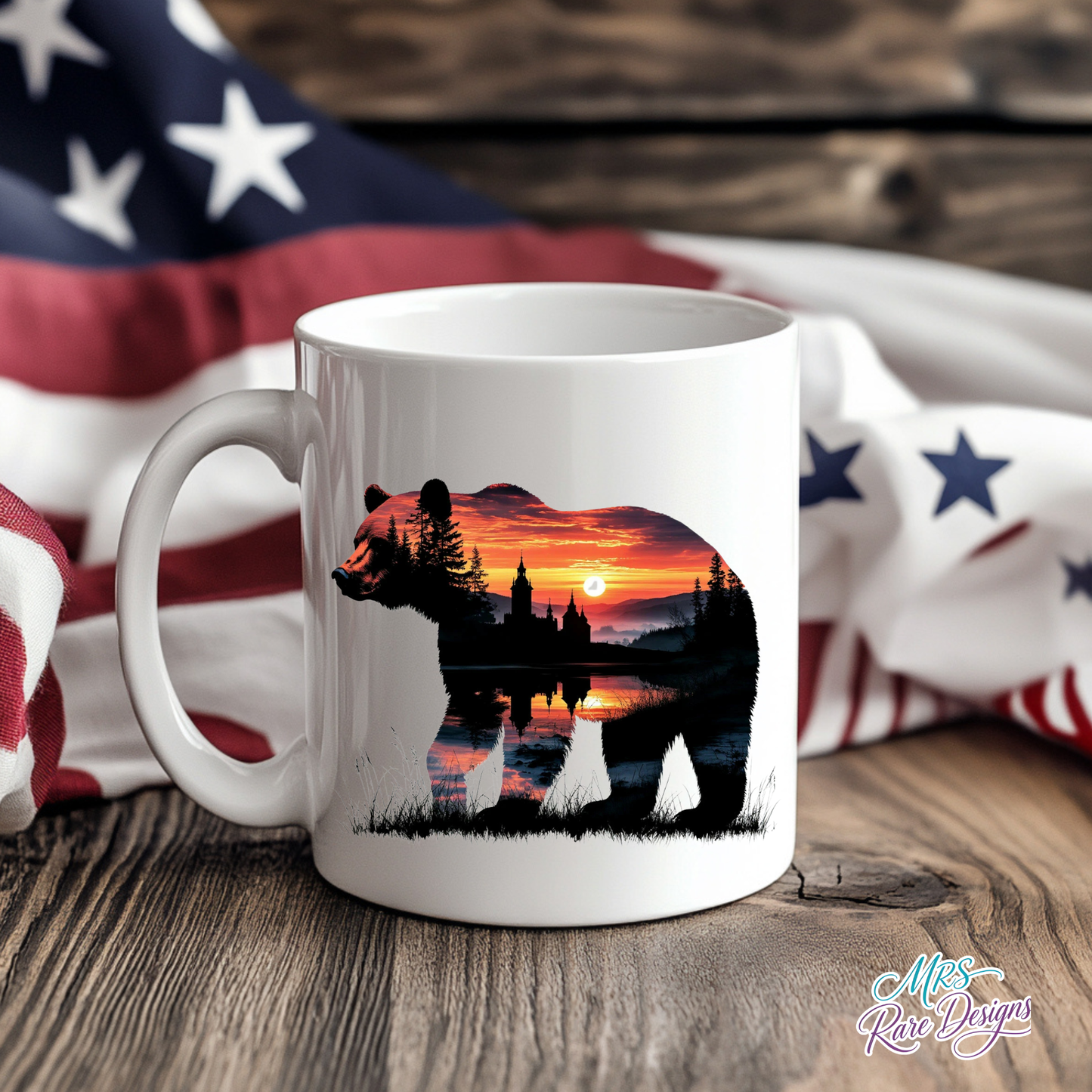 Bear at Golden Hour Sunset Castle Coffee Mug