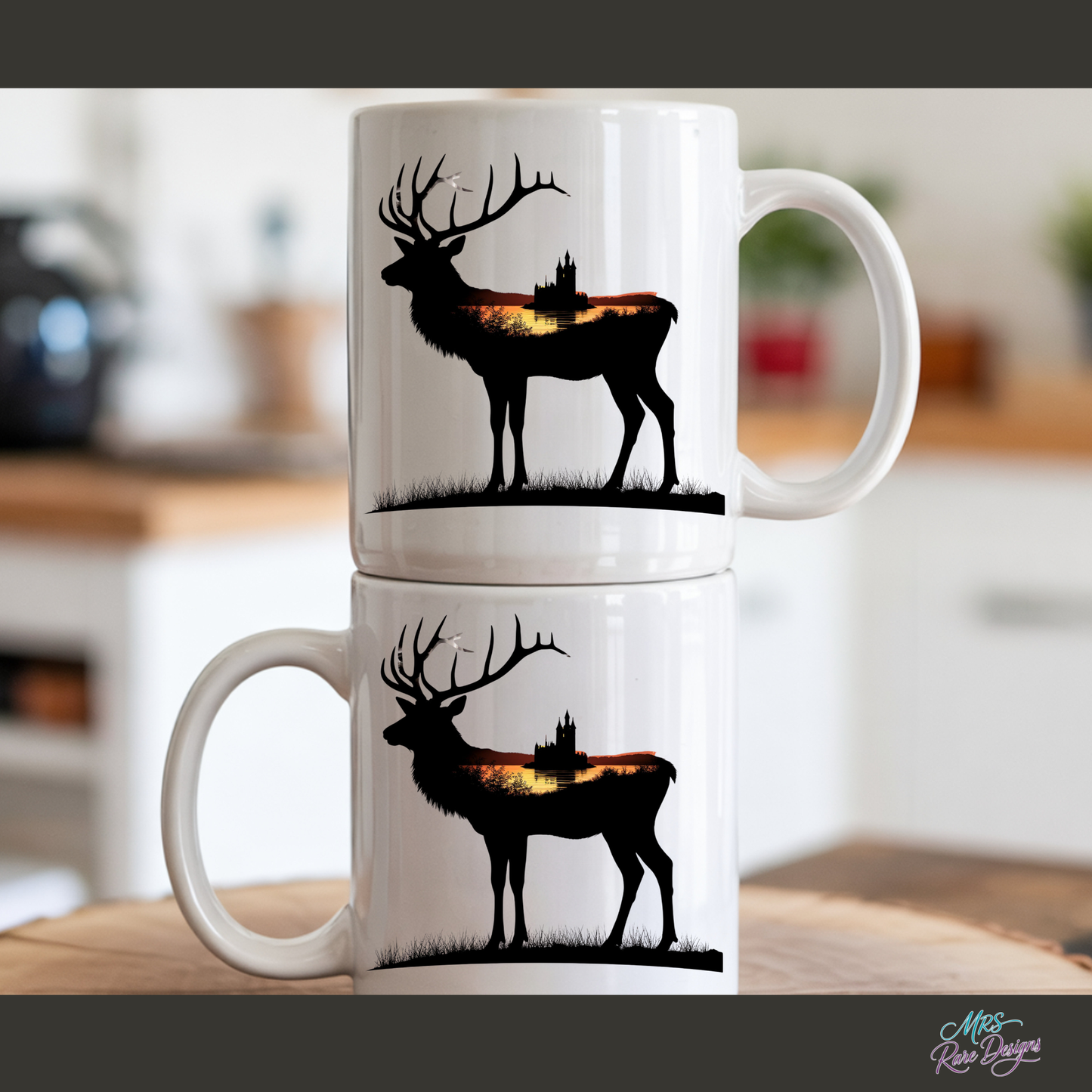 Crown of the Wild Stag Sunset Castle Coffee Mug
