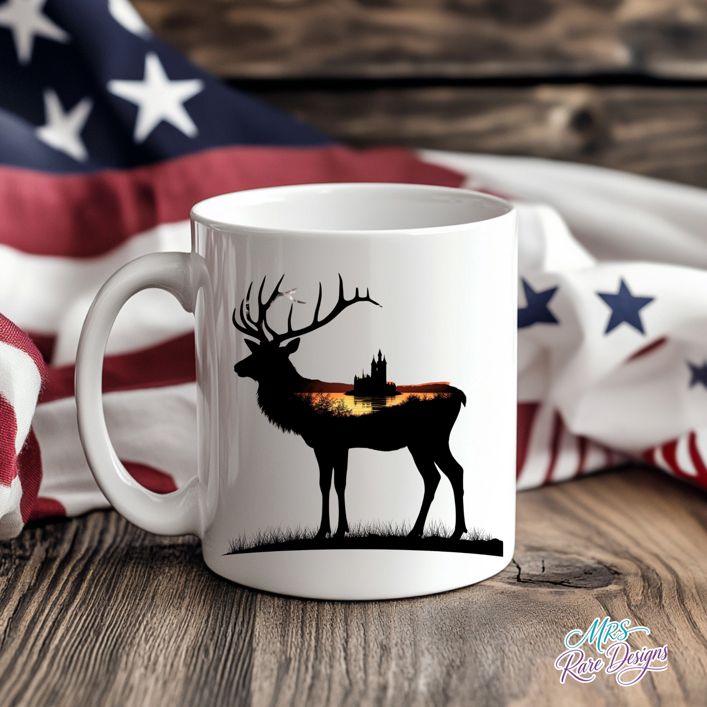 Crown of the Wild Stag Sunset Castle Coffee Mug