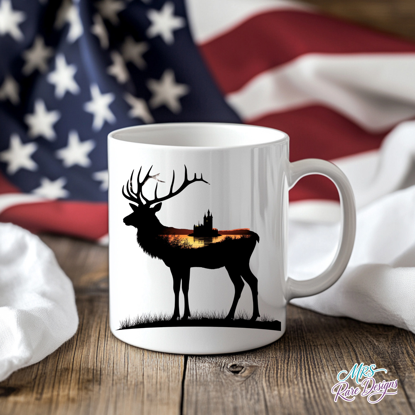 Crown of the Wild Stag Sunset Castle Coffee Mug
