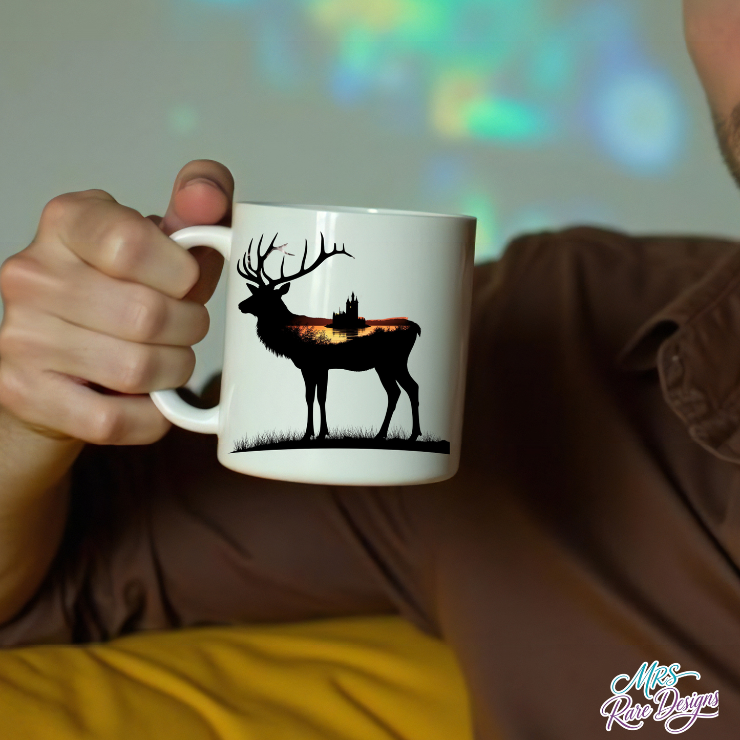 Crown of the Wild Stag Sunset Castle Coffee Mug