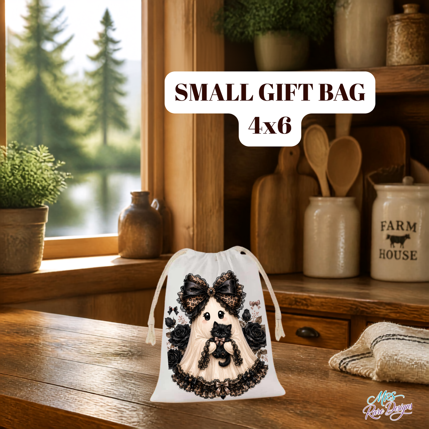 🖤 "Little Haunt" Drawstring Gift Bag — 4x6