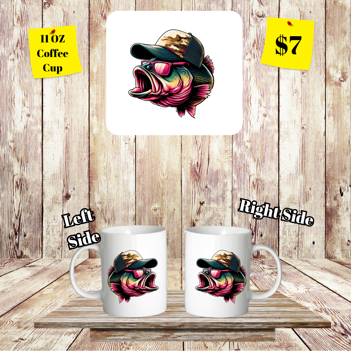 Fun Fishing Characters 11 OZ Coffee Cups Collection