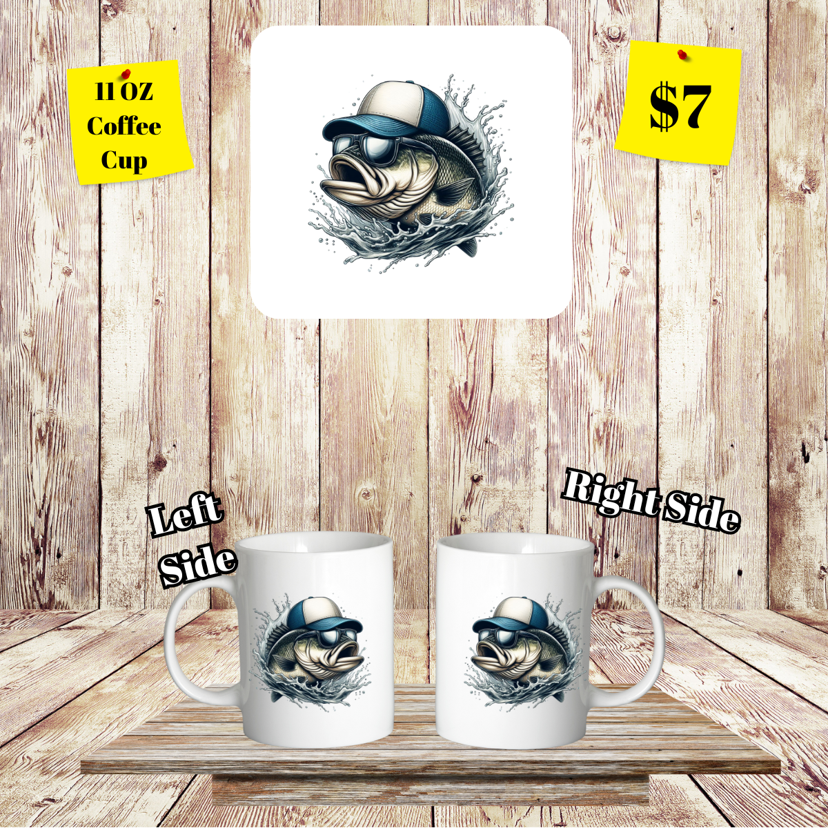 Fun Fishing Characters 11 OZ Coffee Cups Collection