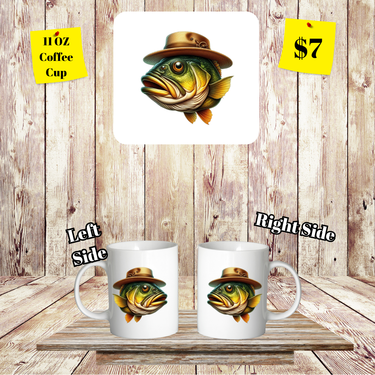 Fun Fishing Characters 11 OZ Coffee Cups Collection