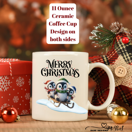 Penguin Pals “Merry Christmas” 11oz Double-Sided Coffee Mugs