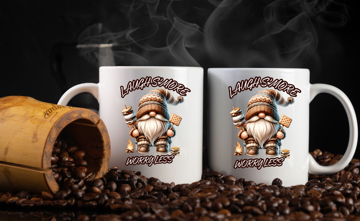 Laugh S’more, Worry Less — Toasty Gingham Campfire Gnome Set