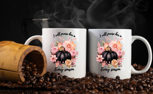 Praise in Every Season Pumpkin Coffee Mugs