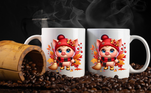 Cozy Piggy Fall Coffee Mug Collection – 11oz