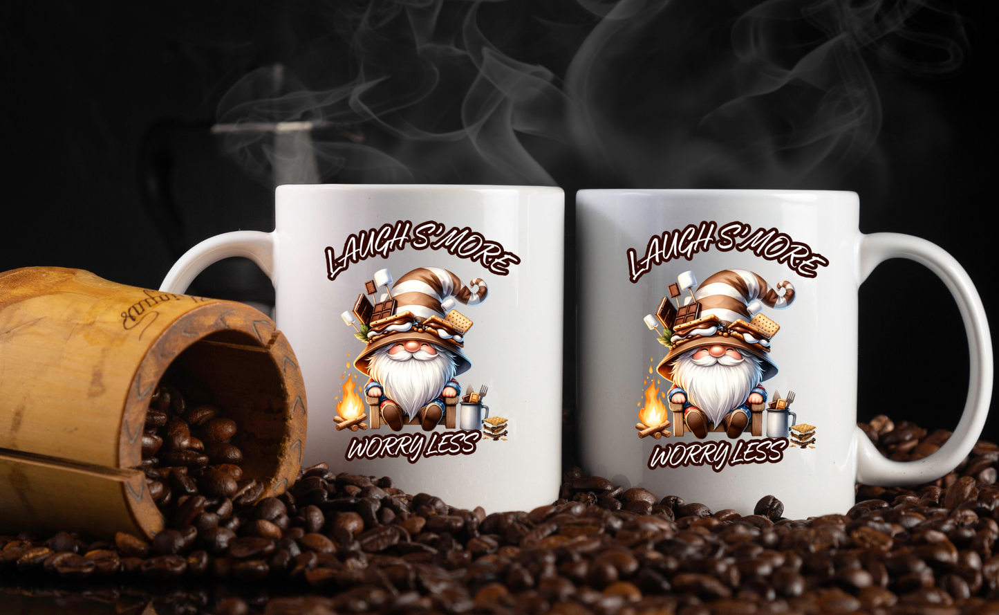 Laugh S’more, Worry Less — Stacked S’mores Hat Gnome Kitchen & Coffee Set