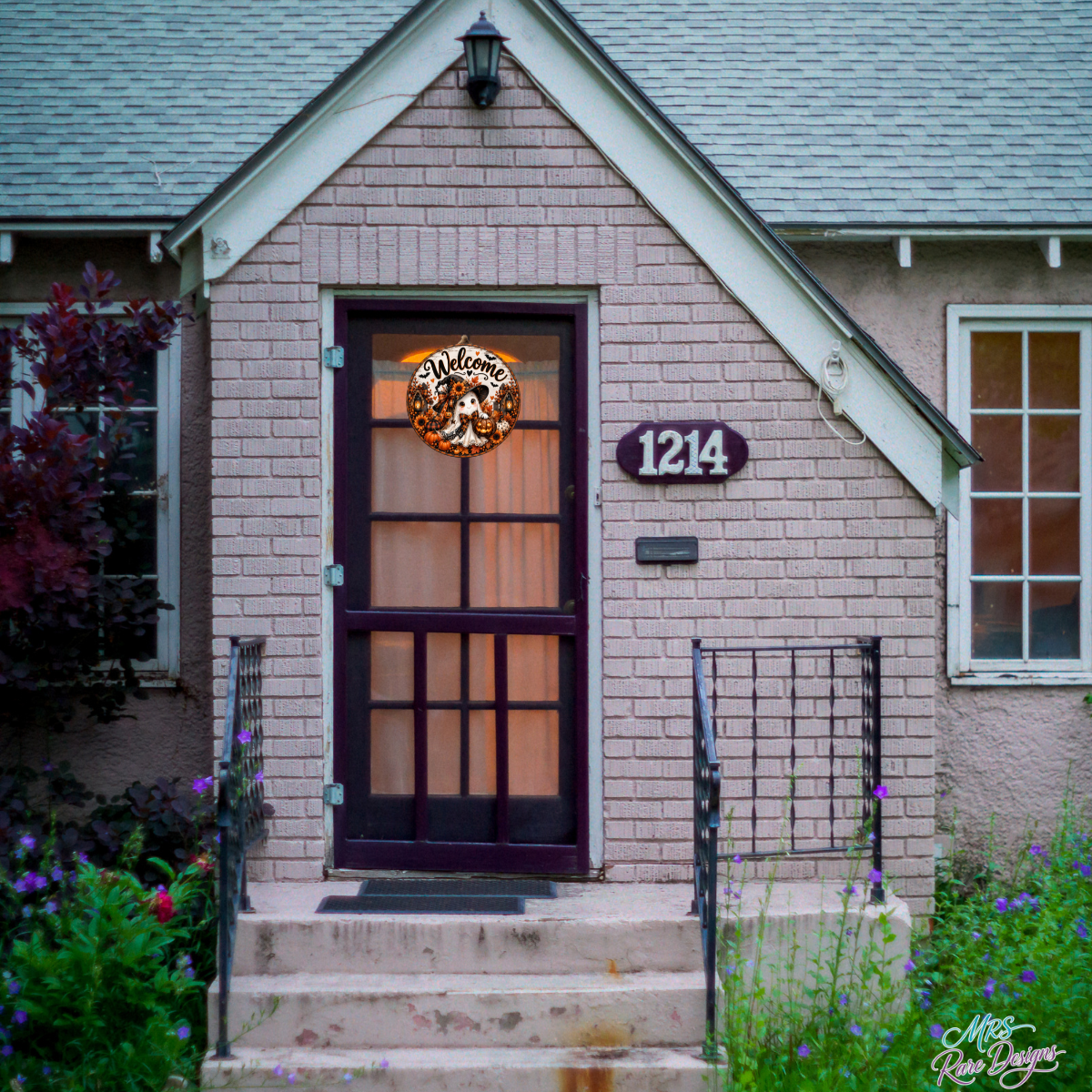 Boo-tiful Harvest Ghost Halloween Welcome Sign