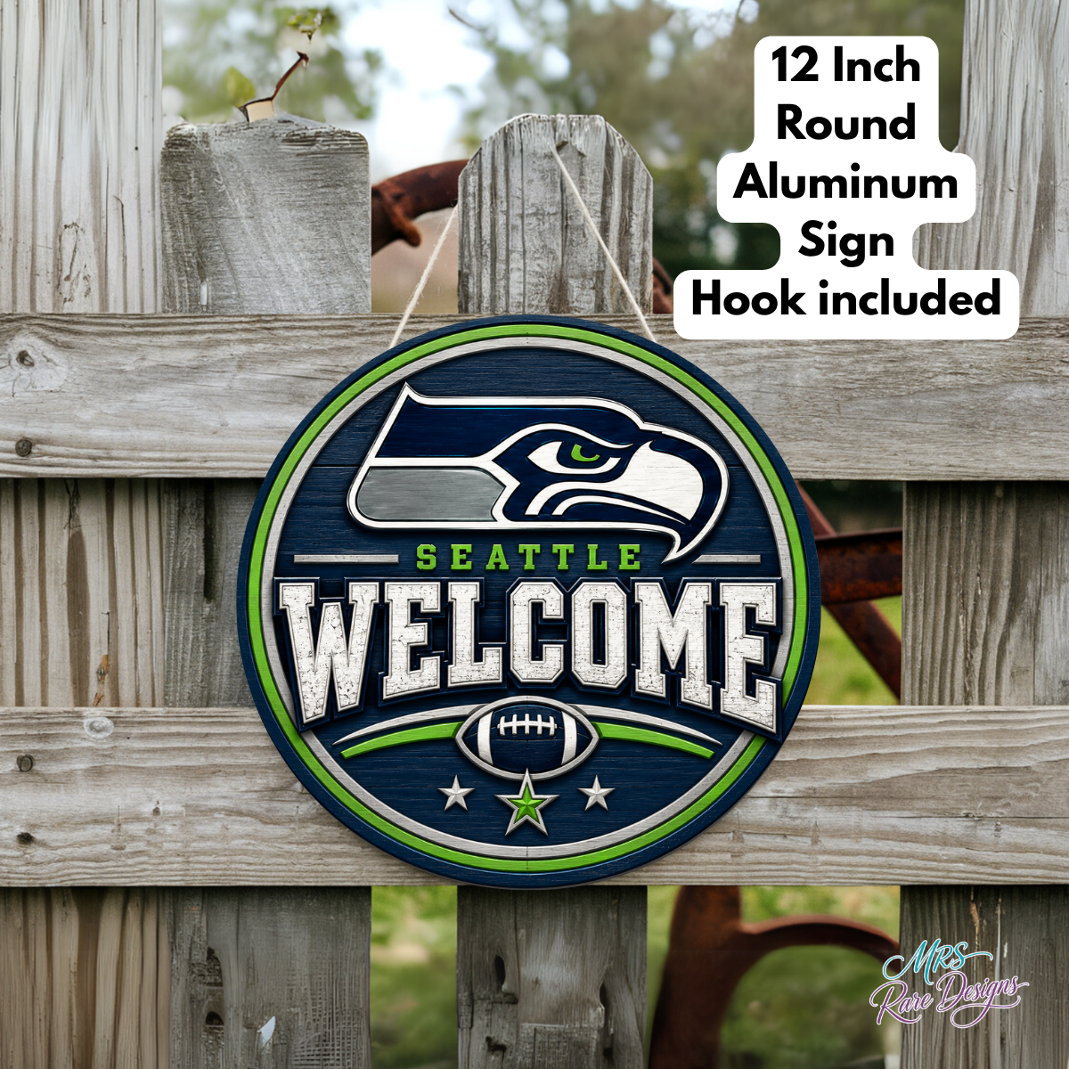 Football Welcome Sign | 12" Round Aluminum Door Sign