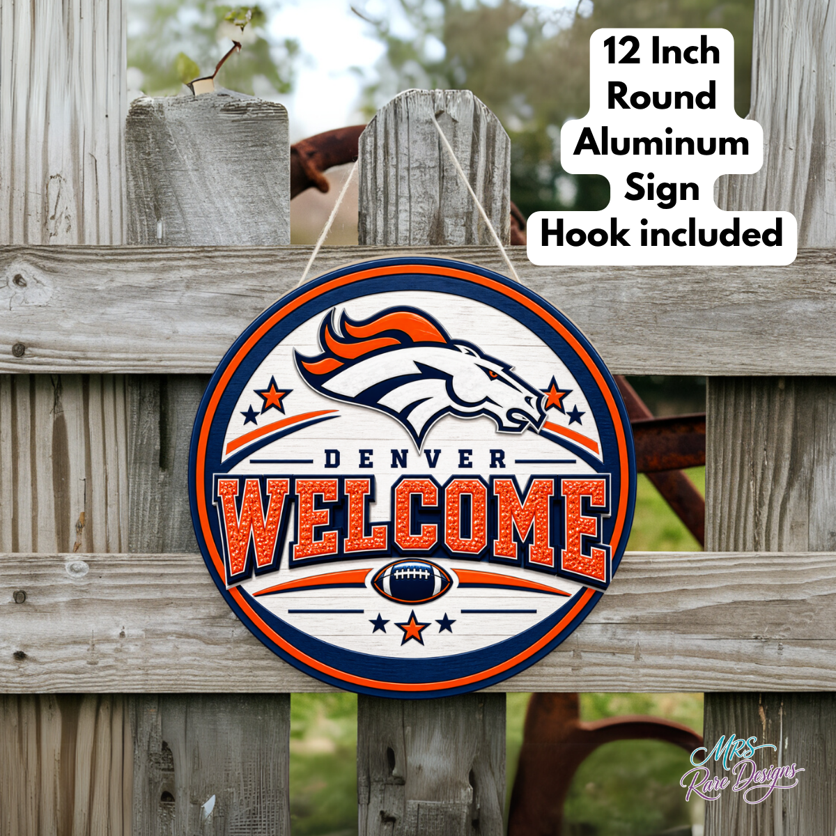 Football Welcome Sign | 12" Round Aluminum Door Sign