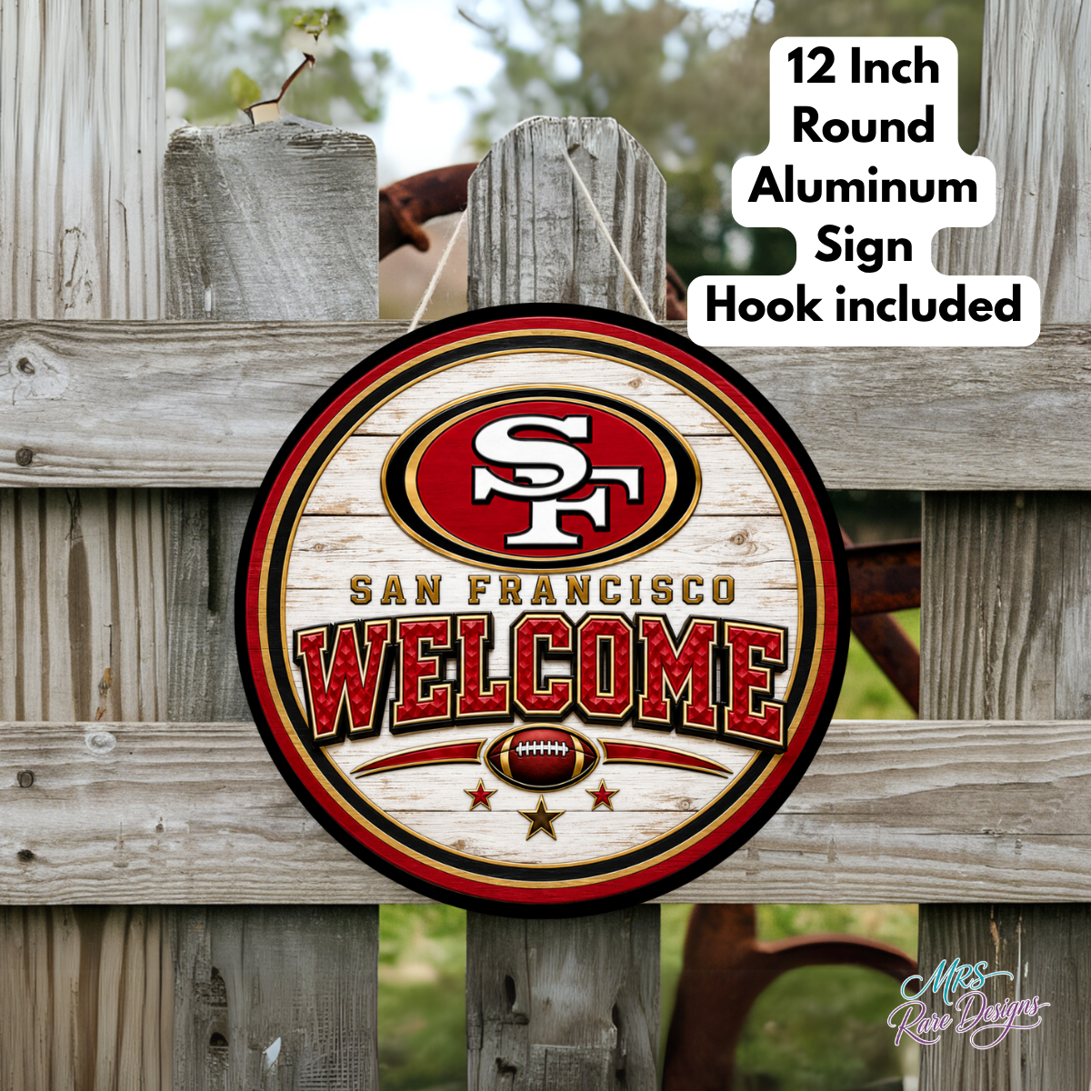 Football Welcome Sign | 12" Round Aluminum Door Sign