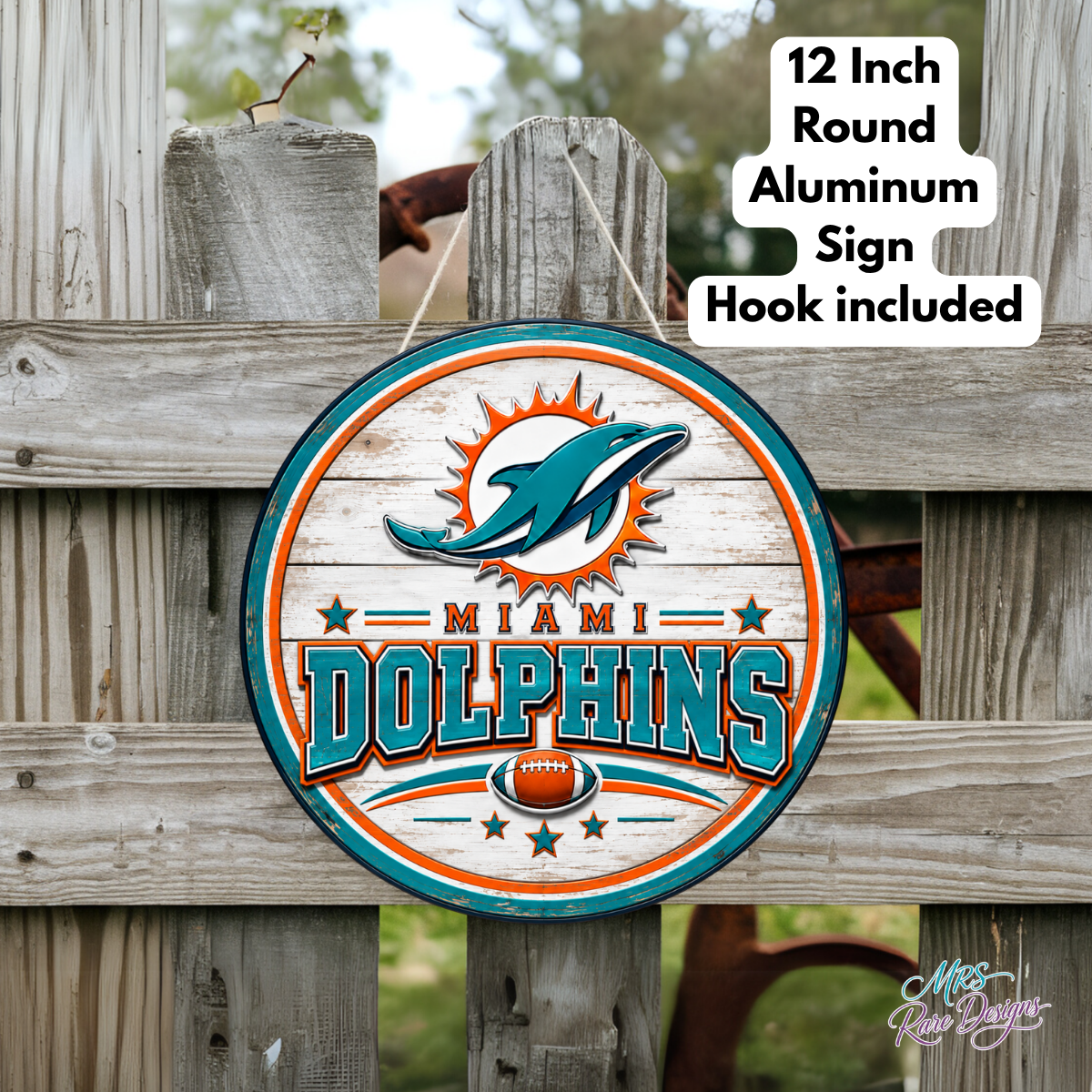 Football Welcome Sign | 12" Round Aluminum Door Sign