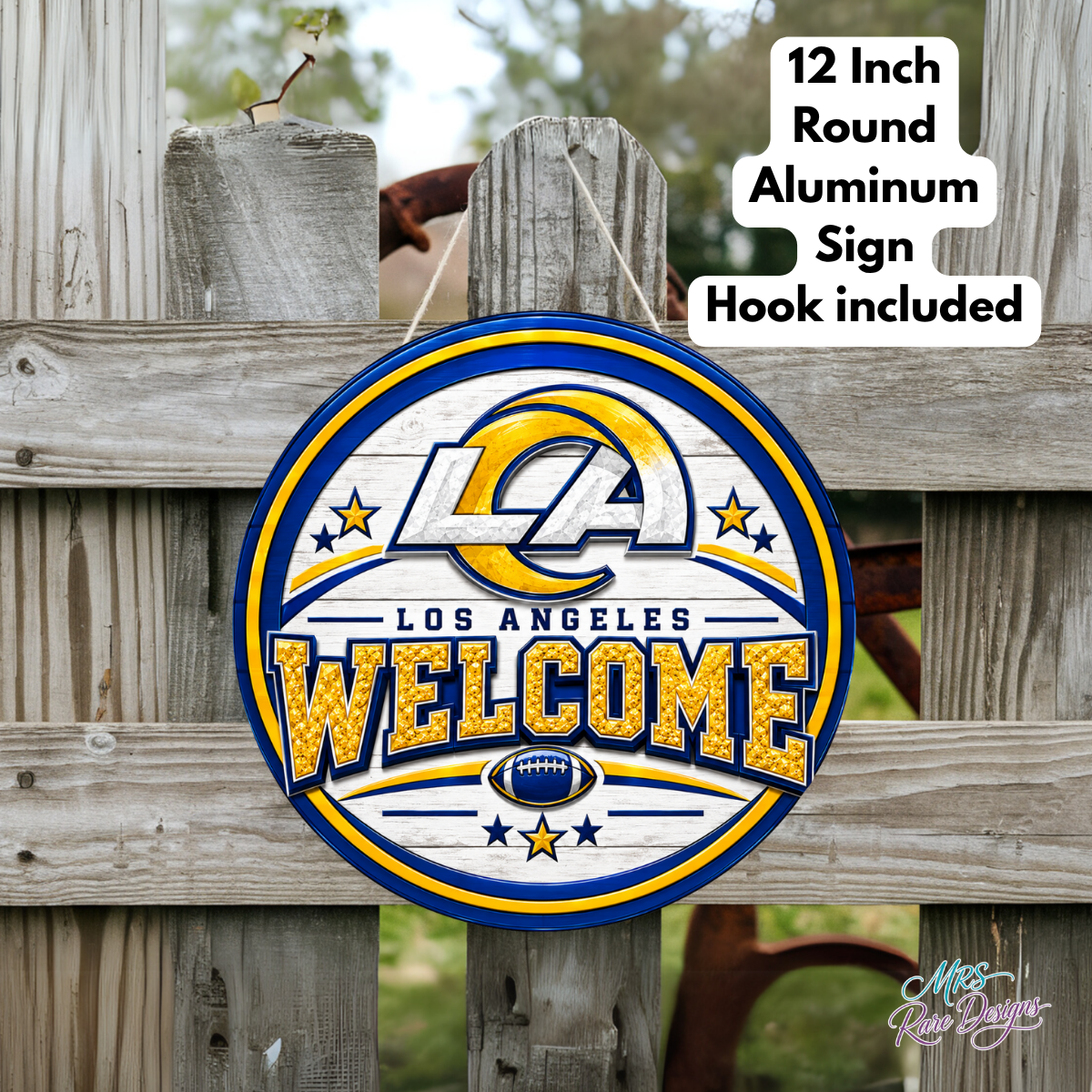 Football Welcome Sign | 12" Round Aluminum Door Sign