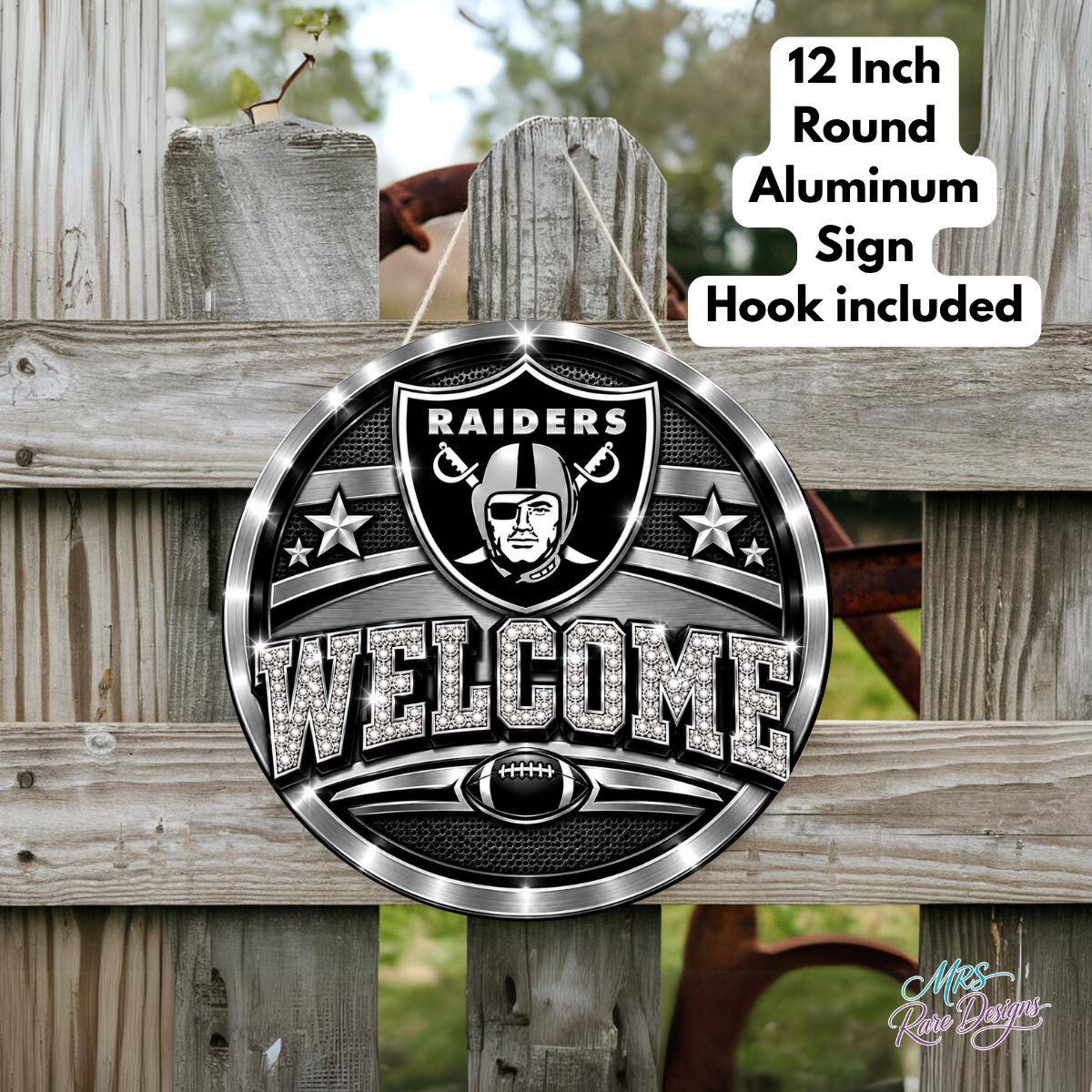 Football Welcome Sign | 12" Round Aluminum Door Sign