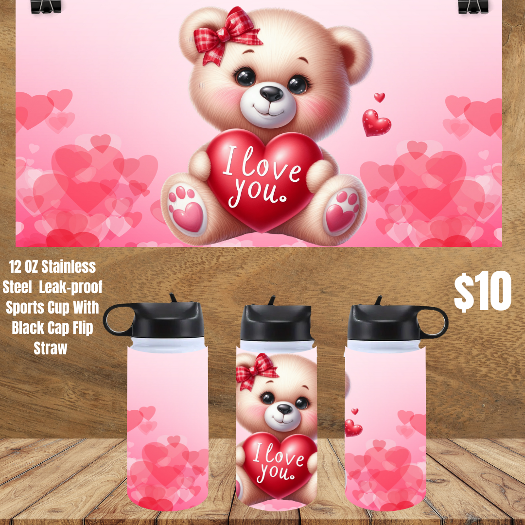 Sweetheart Bear Stainless Steel Sipper Cups