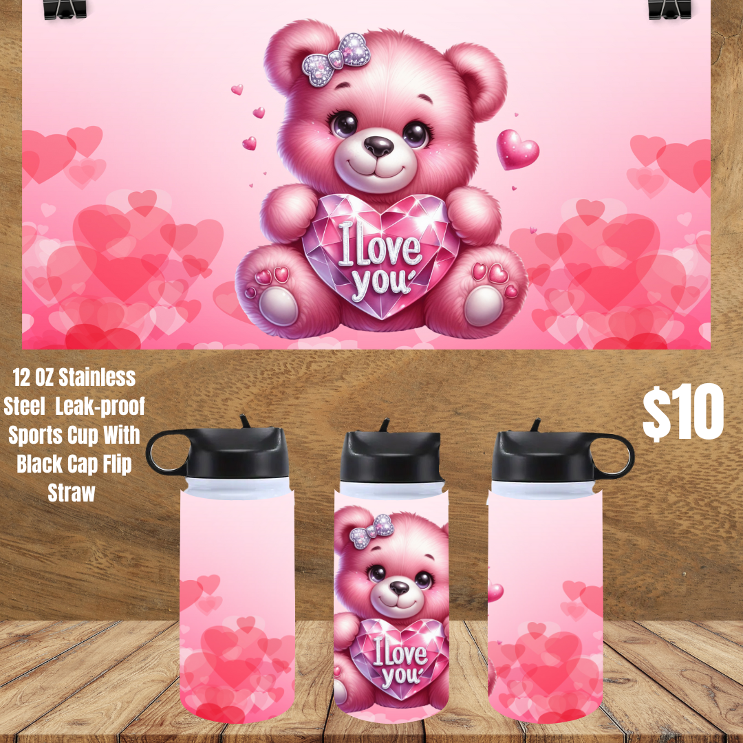 Sweetheart Bear Stainless Steel Sipper Cups