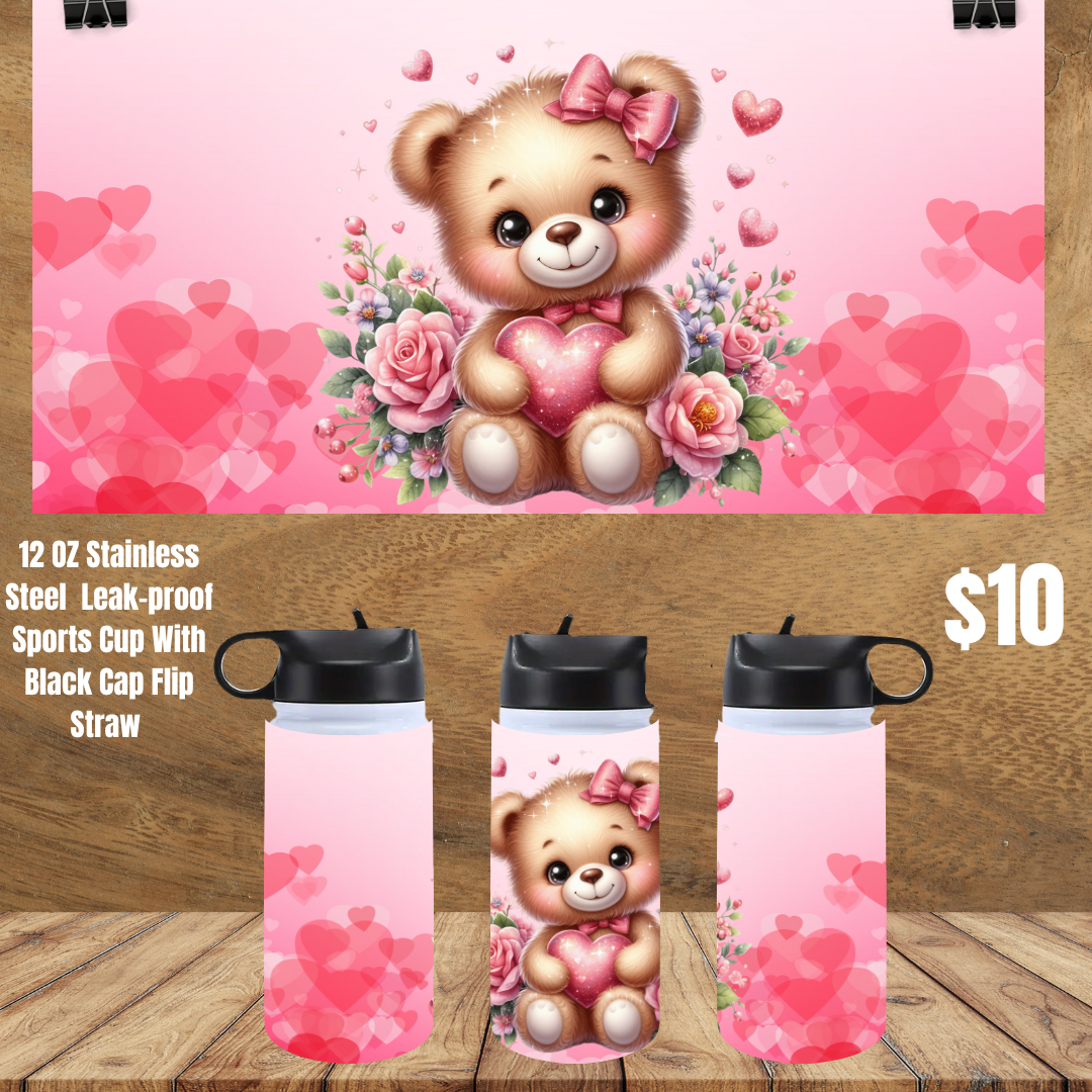 Sweetheart Bear Stainless Steel Sipper Cups