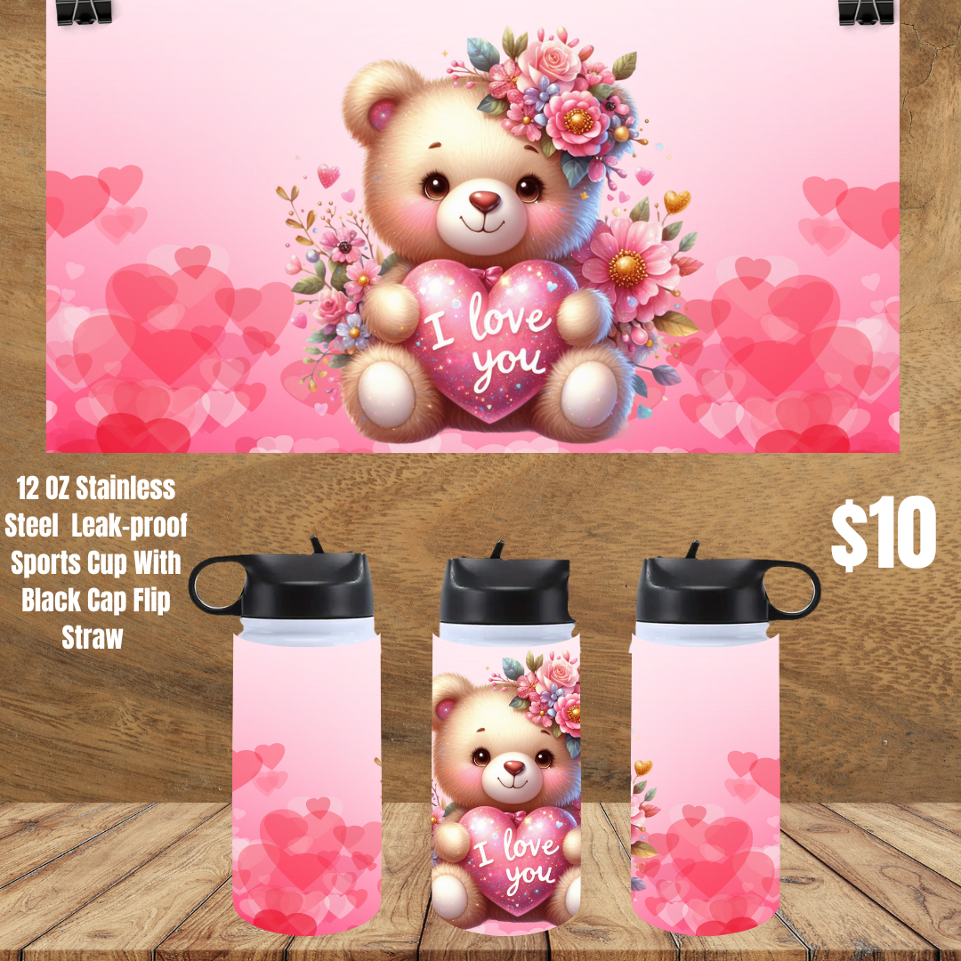 Sweetheart Bear Stainless Steel Sipper Cups