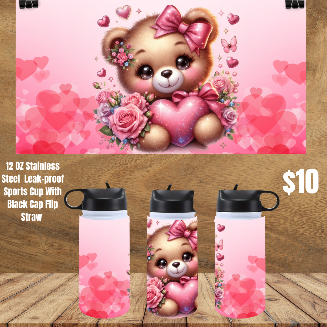 Sweetheart Bear Stainless Steel Sipper Cups