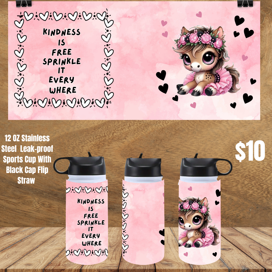 Little Love Horse Sports Cups - 12 oz