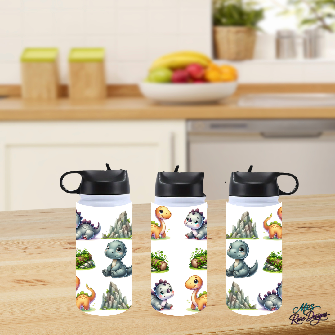 Dino-Mite Pals 12oz Kids Stainless Steel Flip-Straw Water Bottle