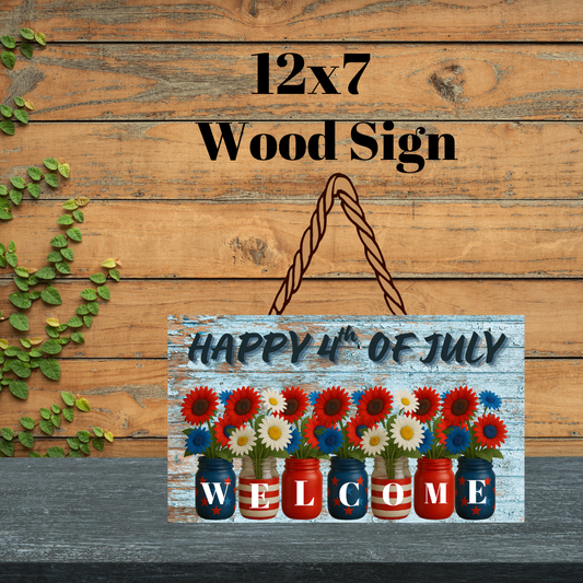 Patriotic Mason Jar Welcome Signs Collection
